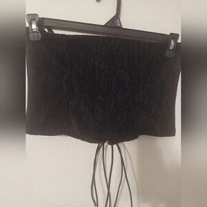 Black Lace Strapless Corset Top